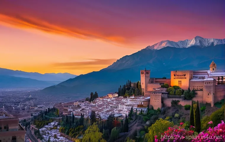 그라나다 알함브라 궁전 탐방 - **Prompt:** "A serene and lush scene in the Generalife Gardens of Alhambra. The image features a per...